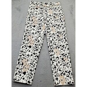 Verve Blues Pants Womens Small Multicolor Floral Comfort Stretch Straight Leg